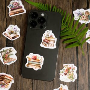 book and library theme stickers b7