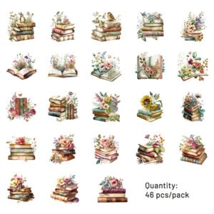 book and library theme stickers sku