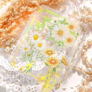 botanical floral gold foil pvc stickers b