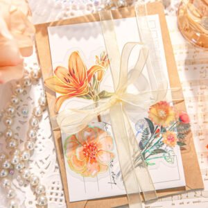 botanical floral gold foil pvc stickers b2