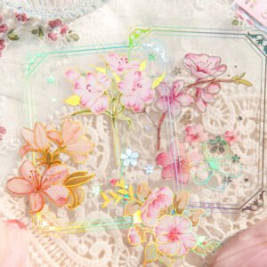 botanical floral gold foil pvc stickers b3