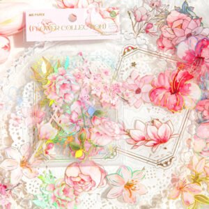 botanical floral gold foil pvc stickers b4