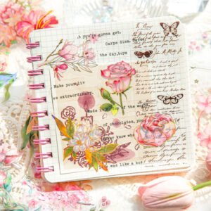 botanical floral gold foil pvc stickers b5