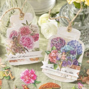 bottle pet stickers mushroom tulip daisy flower rose butterfly hydrangea leaf b3