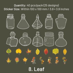 bottle pet stickers mushroom tulip daisy flower rose butterfly hydrangea leaf sku 8
