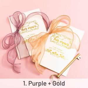 bowknot wedding vow card sku 1