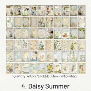 breeze and floral series vintage plant decorative paper sku 4