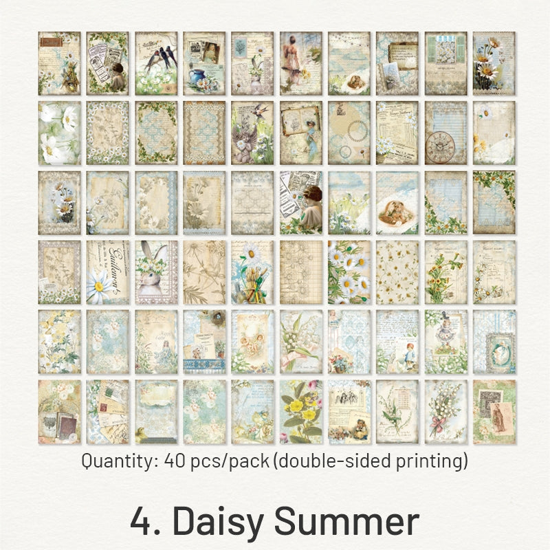 breeze and floral series vintage plant decorative paper sku 4