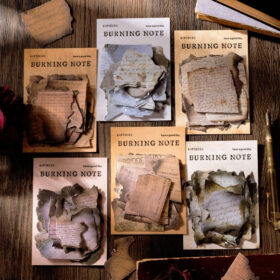 Burning Note Creative Burnt Edge Decorative Stickers-Artists Manuscripts, Music Scores
