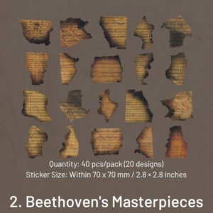 burning note creative burnt edge decorative stickers artists manuscripts music scores sku 2