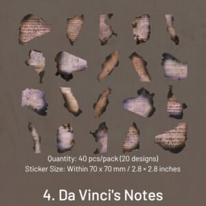 burning note creative burnt edge decorative stickers artists manuscripts music scores sku 4