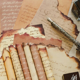 Burnt Pages Scrapbook Paper - Letters, Manuscripts, Music, Newspaper