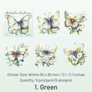 butterflies in a garden of flowers pet stickers sku 1