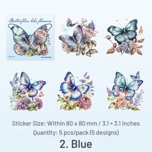 butterflies in a garden of flowers pet stickers sku 2