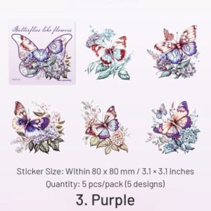 butterflies in a garden of flowers pet stickers sku 3