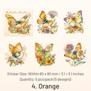 butterflies in a garden of flowers pet stickers sku 4