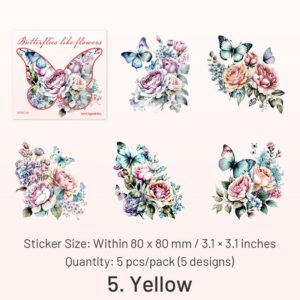 butterflies in a garden of flowers pet stickers sku 5