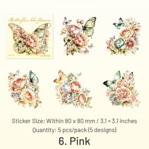 butterflies in a garden of flowers pet stickers sku 6
