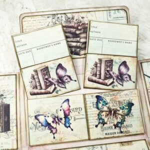 butterfly and book handmade junk journal folio kit11