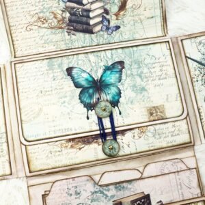 butterfly and book handmade junk journal folio kit7