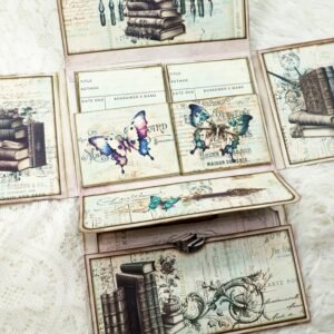 butterfly and book handmade junk journal folio kit9