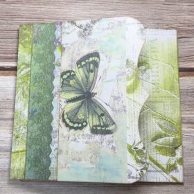 Butterfly and Lush Green Forest Handmade Junk Journal Folio Kit