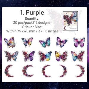 butterfly and moon pet stickers sku 1