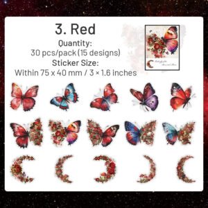 butterfly and moon pet stickers sku 3