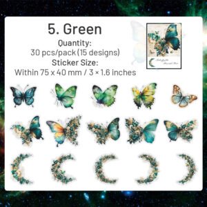 butterfly and moon pet stickers sku 5