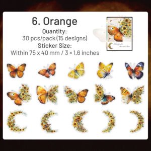 butterfly and moon pet stickers sku 6