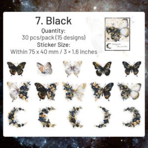 butterfly and moon pet stickers sku 7