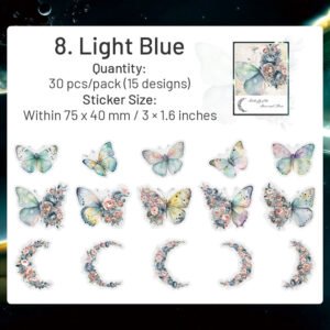 butterfly and moon pet stickers sku 8
