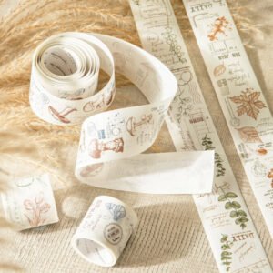 Floral Collage Washi Tape - Tulips, Butterfly, Mushrooms, Leaf butterfly floral collage washi tape b4