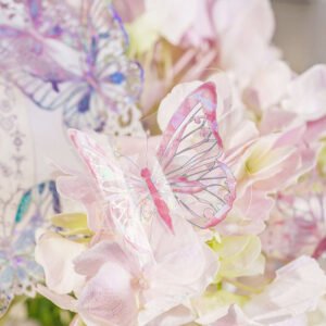 butterfly holographic hot stamping silver pet stickers b6