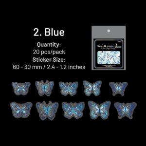 butterfly holographic hot stamping silver pet stickers sku 2