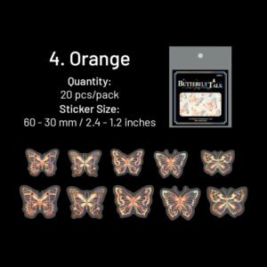 butterfly holographic hot stamping silver pet stickers sku 4