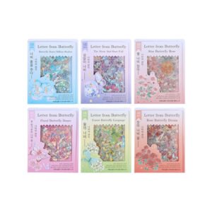 butterfly holographic pet stickers rose tulip b7