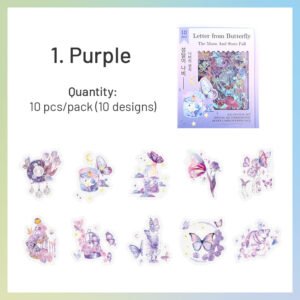 butterfly holographic pet stickers rose tulip sku 1