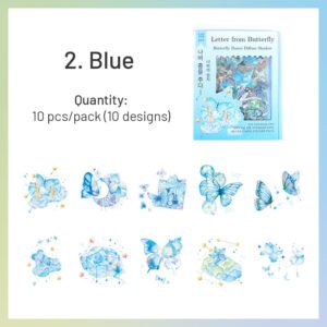 butterfly holographic pet stickers rose tulip sku 2