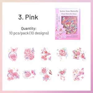 butterfly holographic pet stickers rose tulip sku 3