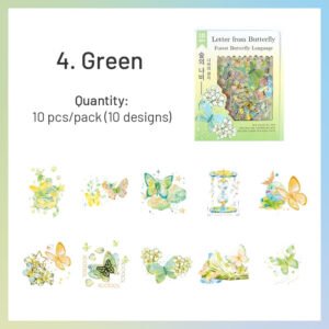 butterfly holographic pet stickers rose tulip sku 4