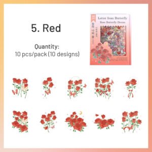 butterfly holographic pet stickers rose tulip sku 5