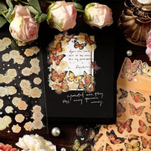butterfly illustrated book retro pet stickers b3