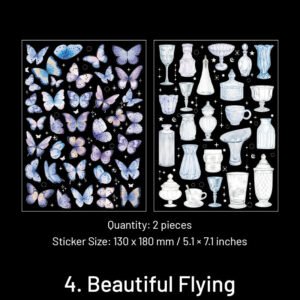butterfly illustrated book retro pet stickers sku 4