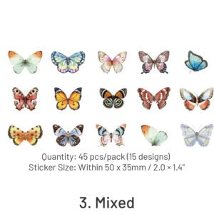 butterfly shadow herbarium series stickers sku 3