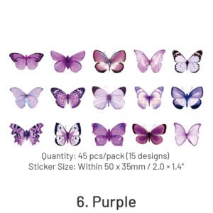 butterfly shadow herbarium series stickers sku 6