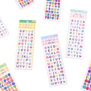 candy color cartoon number letter stickers b