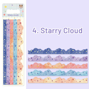 Candy Color Stars Flowers Bubbles Border Decoration Washi Stickers Feature Detail -