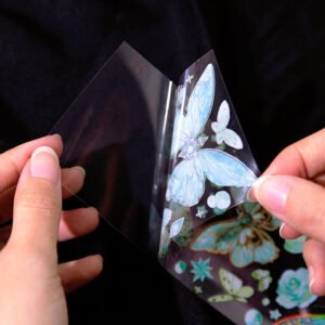 capture romance gold stamping butterfly decorative pet stickers holographic pet butterfly c