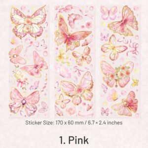 capture romance gold stamping butterfly decorative pet stickers holographic pet butterfly sku 1